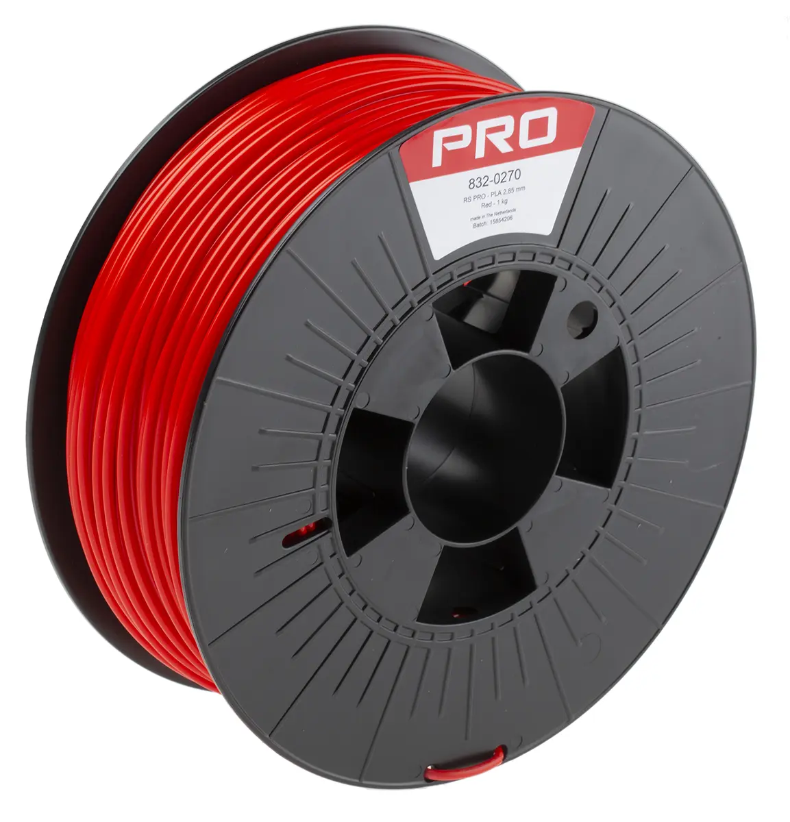 Produktfoto 1 von RS PRO Polymilchsäure 3D-Drucker Filament zur Verwendung mit Gängige Desktop-3D-Drucker, Rot, 2.85 mm, Fused Deposition