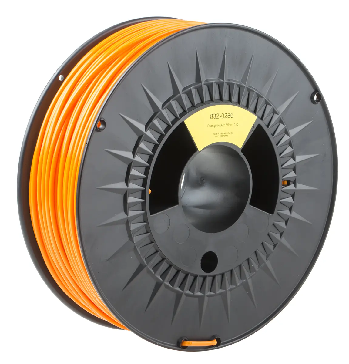 Produktfoto 1 von RS PRO Polymilchsäure 3D-Drucker Filament zur Verwendung mit Gängige Desktop-3D-Drucker, Orange, 2.85 mm, Fused