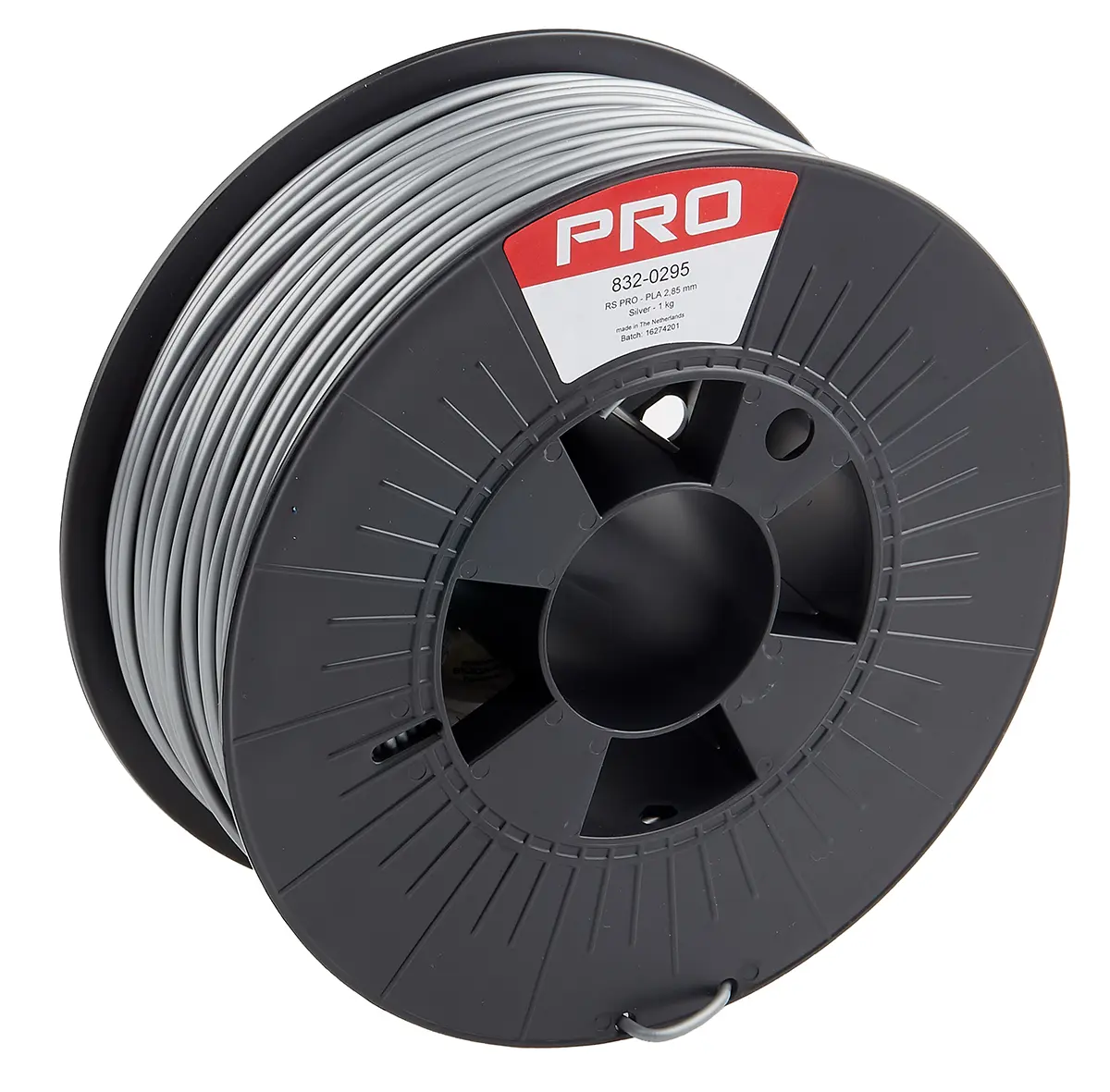 Produktfoto 1 von RS PRO Polymilchsäure 3D-Drucker Filament zur Verwendung mit Gängige Desktop-3D-Drucker, Silber, 2.85 mm, Fused