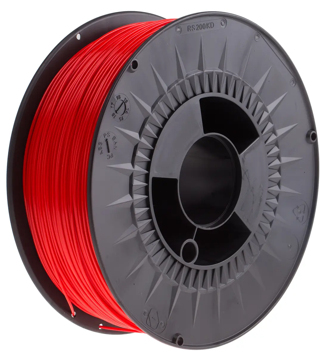 Produktfoto 1 von RS PRO Polymilchsäure 3D-Drucker Filament zur Verwendung mit Gängige Desktop-3D-Drucker, Rot, 1.75 mm, Fused Deposition