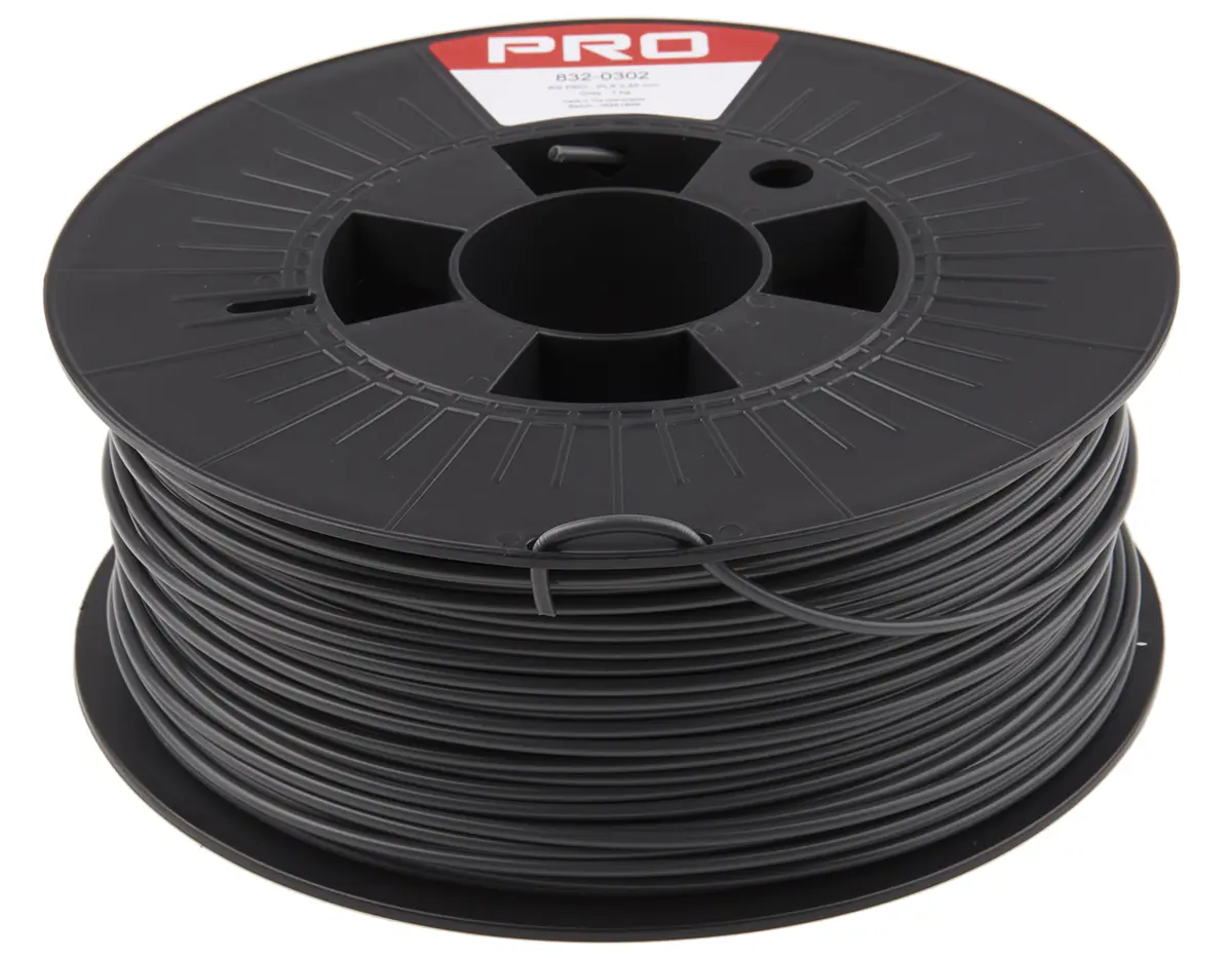 Produktfoto 1 von RS PRO Polymilchsäure 3D-Drucker Filament zur Verwendung mit Gängige Desktop-3D-Drucker, Grau, 2.85 mm, Fused Deposition