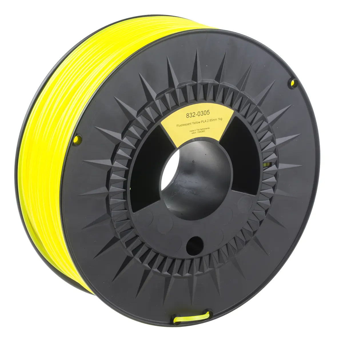 Produktfoto 1 von RS PRO Polymilchsäure 3D-Drucker Filament zur Verwendung mit Gängige Desktop-3D-Drucker, Fluoreszentgelb, 2.85 mm, Fused
