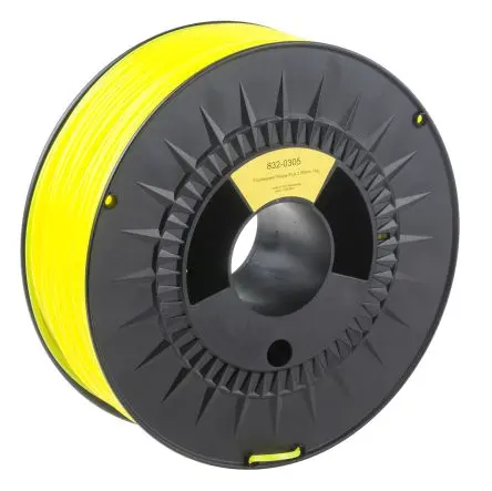 Produktfoto 1 von RS PRO PLA 3D-Drucker Filament zur Verwendung mit Gängige Desktop-3D-Drucker, Fluoreszentgelb, 2.85 mm, Fused Deposition