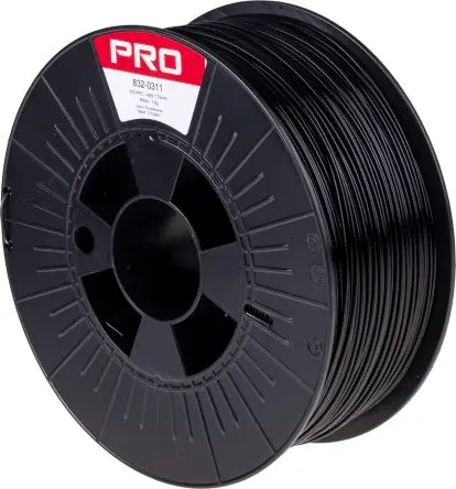 Produktfoto 1 von RS PRO ABS 3D-Drucker Filament zur Verwendung mit Gängige Desktop-3D-Drucker, Schwarz, 1.75 mm, Fused Deposition