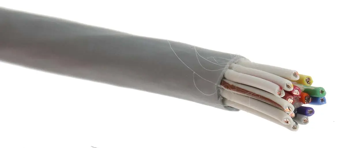 Produktfoto 1 von Alpha Wire ECO Steuerkabel, 15-adrig 0.24mm² 24 AWG Grau Ungeschirmt, 30 m, Modifizierter Polyphenylen-Ether
