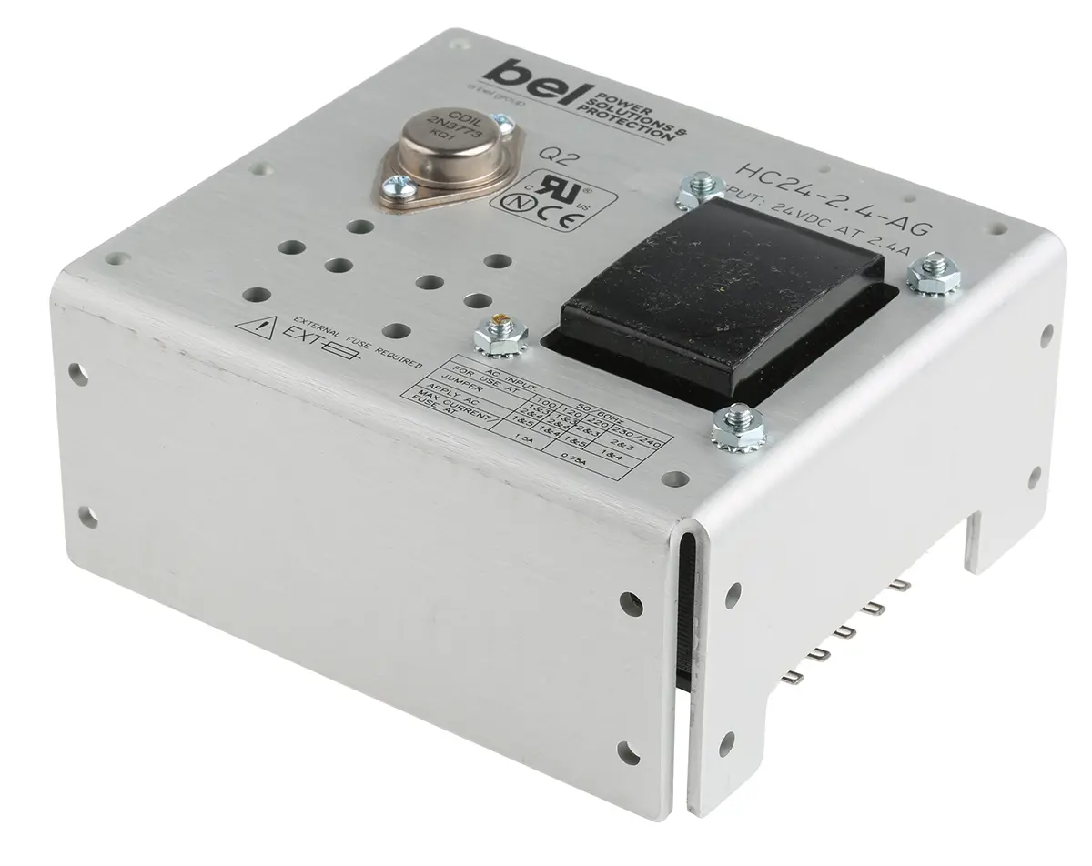 Produktfoto 1 von BEL POWER SOLUTIONS INC Linearnetzteil Offene Bauform 264V ac, 2.4 A 24 V 1 Ausg.  L. 142.75 mm 57.6 W B. 74.93 mm T.