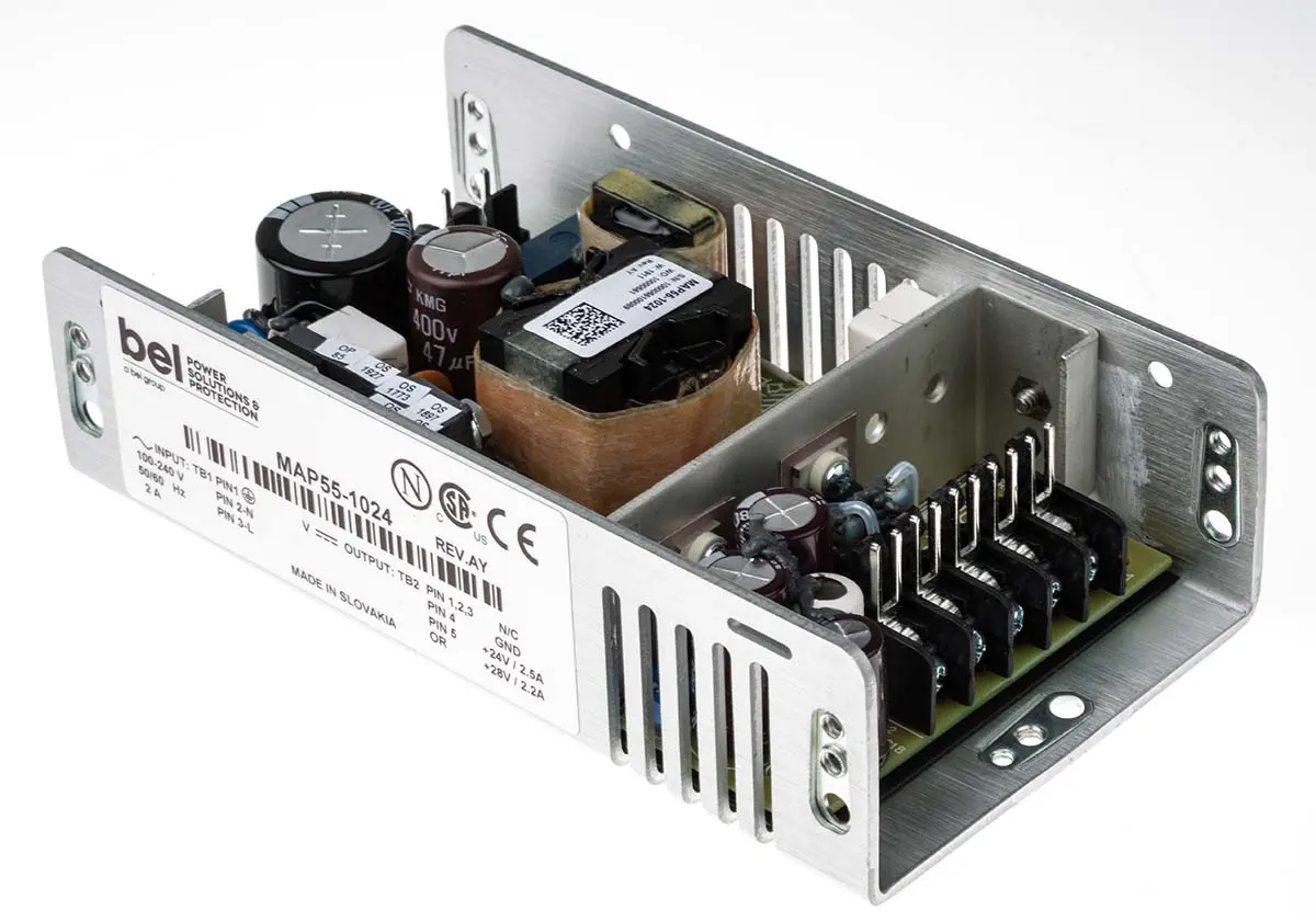 Produktfoto 1 von BEL POWER SOLUTIONS INC Schaltnetzteil, 24V dc / 2.5A 55W 175 → 264 V ac, 90 → 132 V ac U-Schelle,