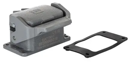 Produktfoto 1 von HARTING Han B Gehäuse für robusten Stromversorgungsstecker Einhebel 1, Anbaugehäuse 6B Steckverbindergehäuse, IP65