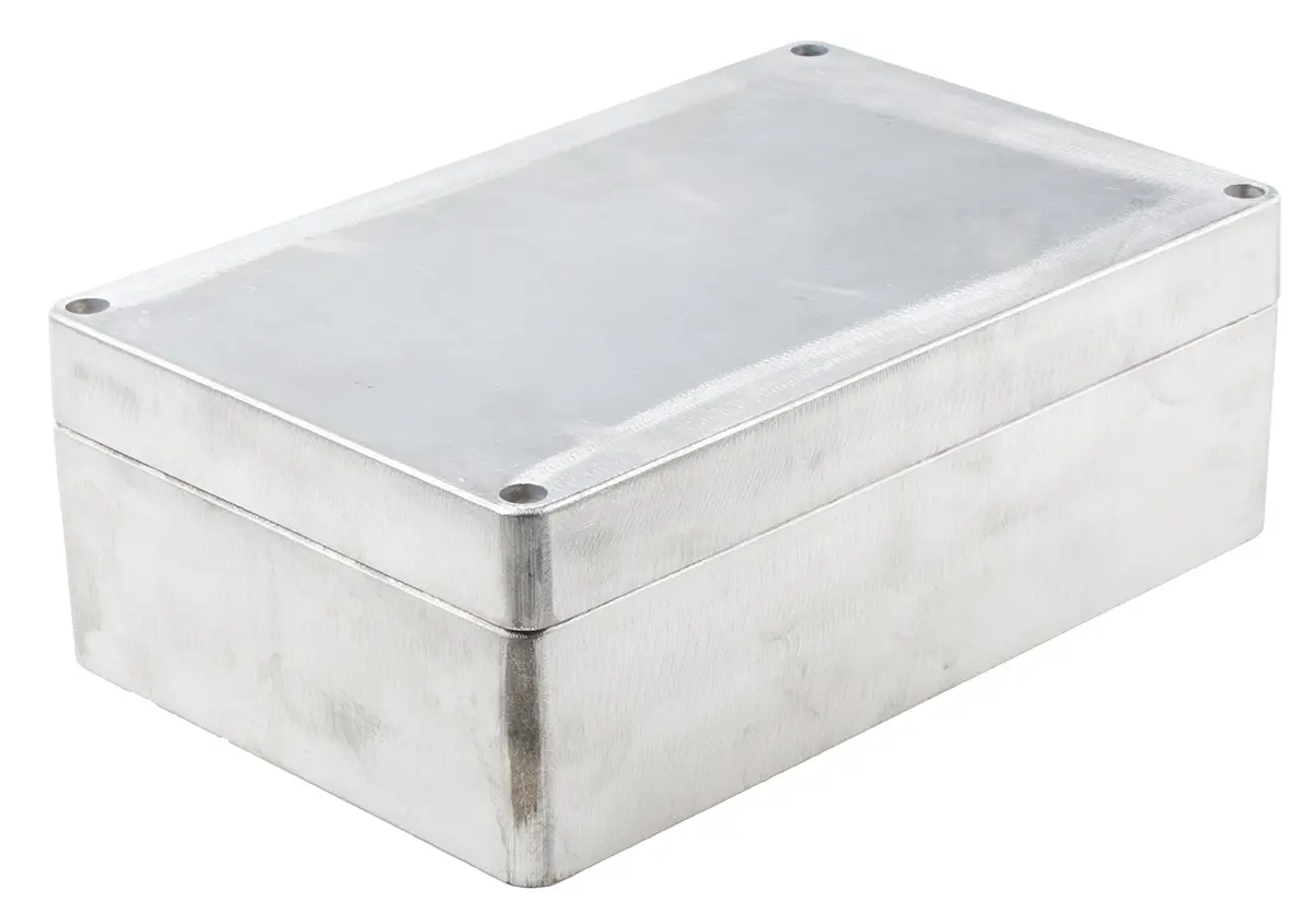 Produktfoto 1 von RS PRO RJ; Gehäuse; Aluminiumdruckguss; Silber IP66 Breite 180 mm Höhe 100 mm Länge 280 mm