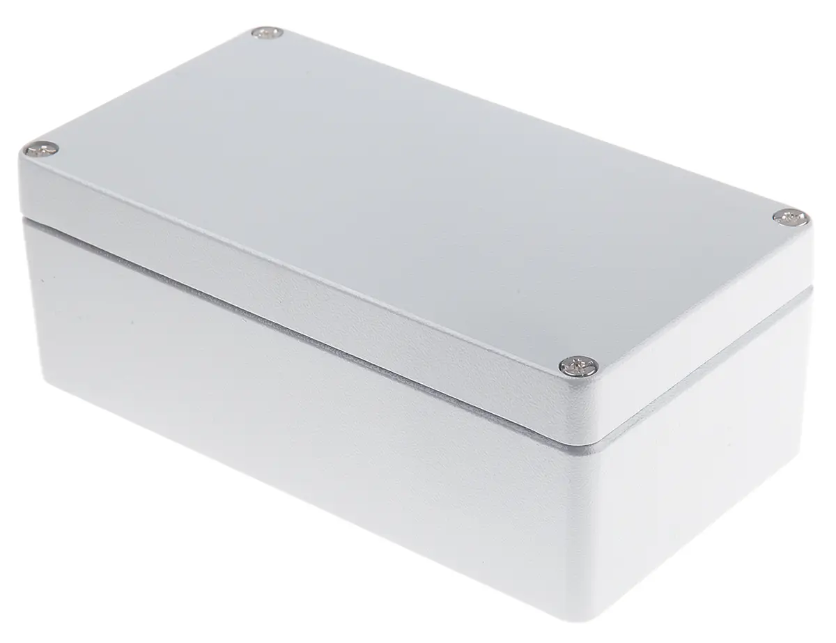 Produktfoto 1 von RS PRO RJ; Gehäuse; Aluminiumdruckguss; Grau IP66 Breite 120 mm Höhe 81 mm Länge 220 mm