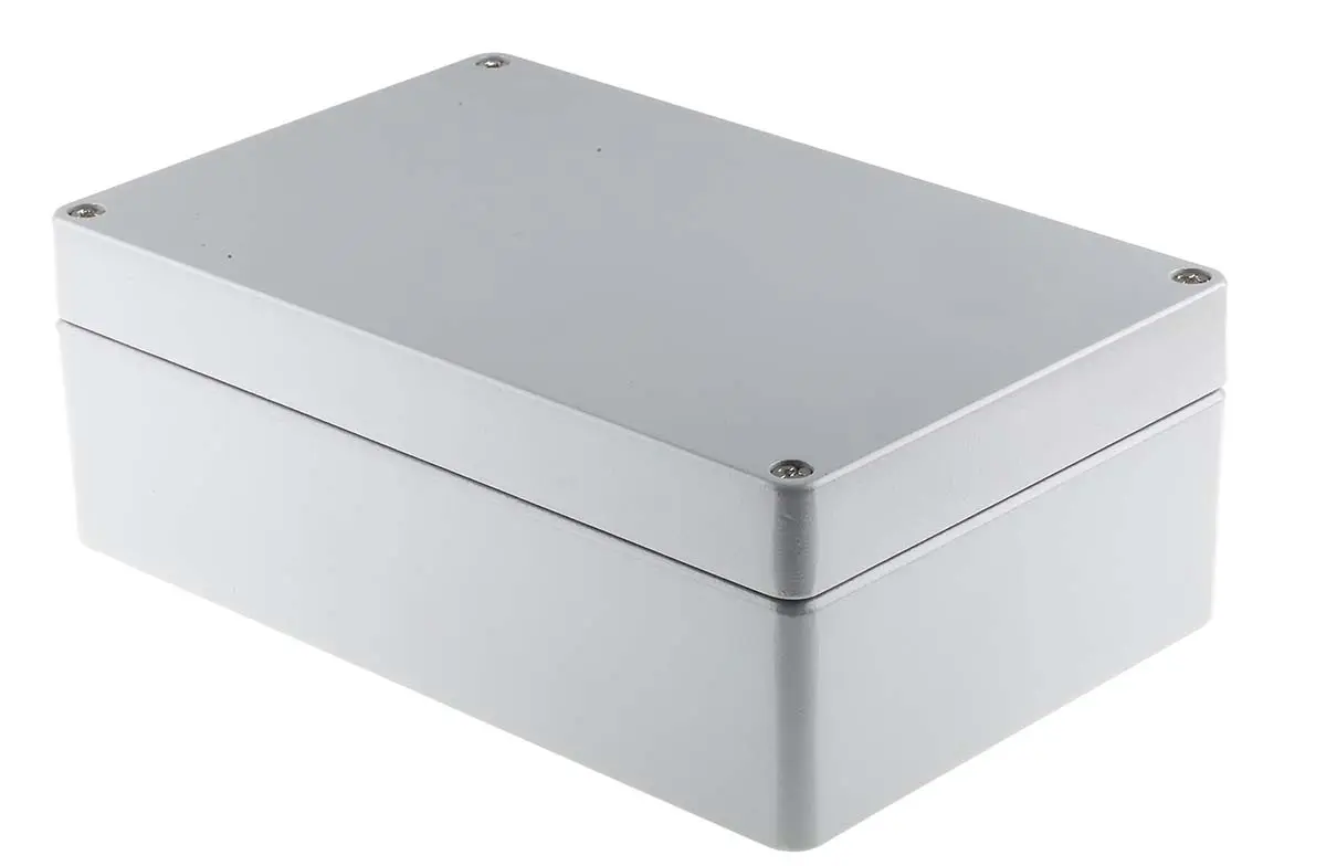 Produktfoto 1 von RS PRO RJ; Gehäuse; Aluminiumdruckguss; Grau IP66 Breite 180 mm Höhe 100 mm Länge 280 mm