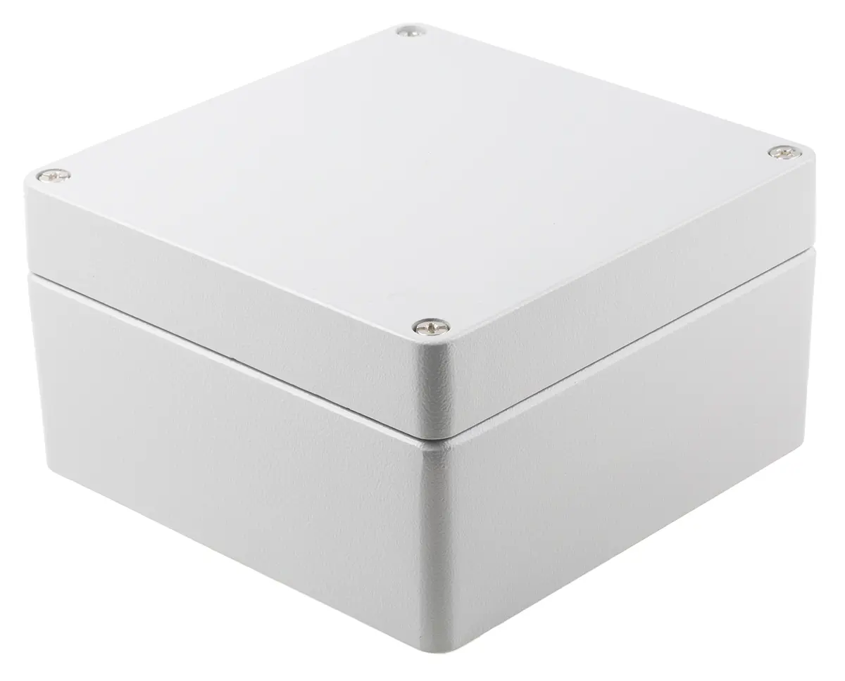 Produktfoto 1 von RS PRO RJ; Gehäuse; Aluminiumdruckguss; Grau IP66 Breite 180 mm Höhe 100 mm Länge 180 mm
