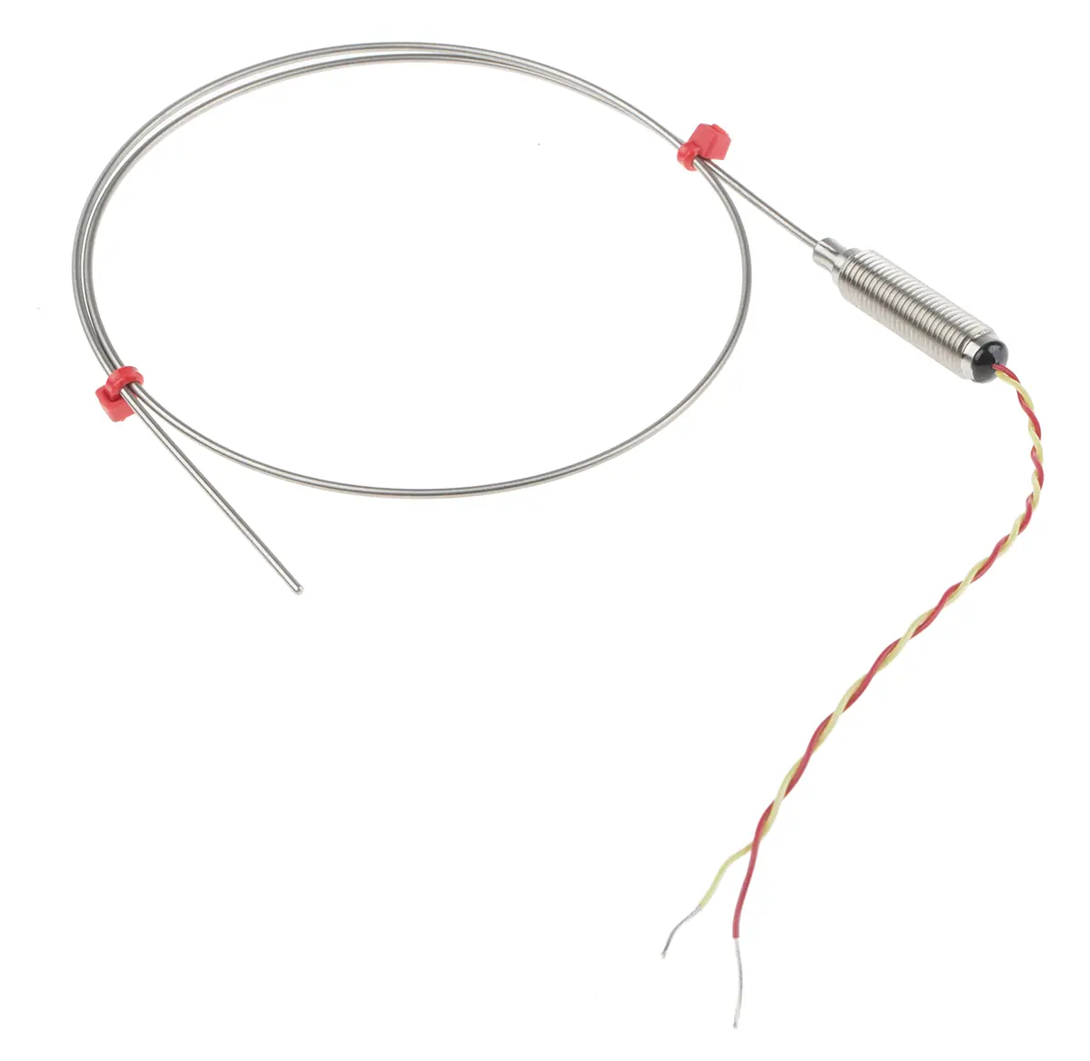 Produktfoto 1 von RS PRO Edelstahl Mineralisoliertes Thermoelement Typ K, Ø 1.5mm x 500mm → +1100°C
