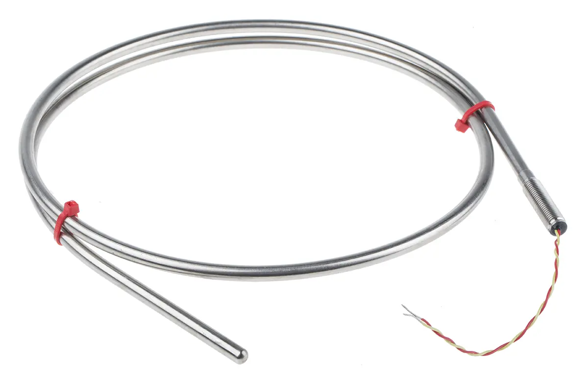 Produktfoto 1 von RS PRO Edelstahl Mineralisoliertes Thermoelement Typ K, Ø 6 mm x 1 m → 1100 °C