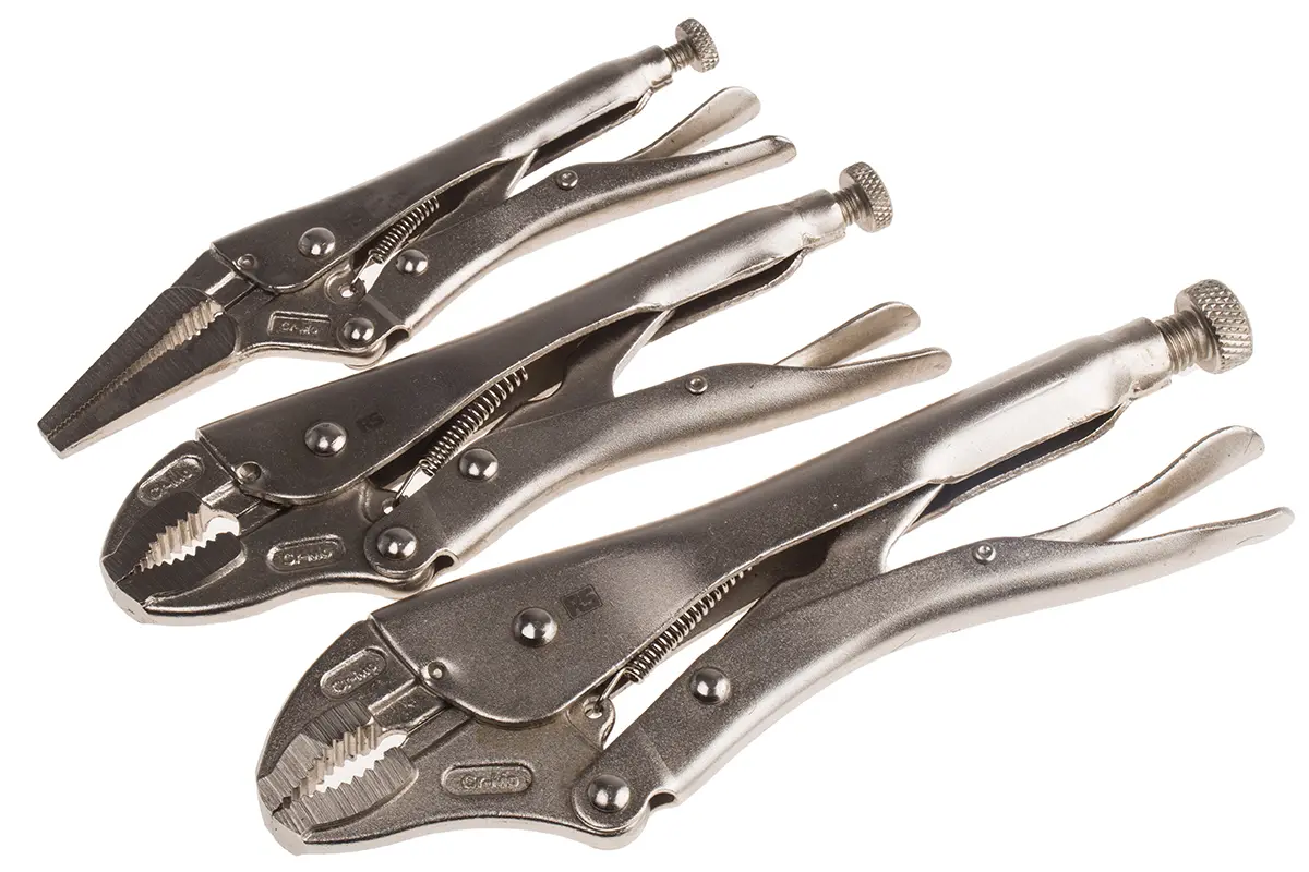 Produktfoto 1 von RS PRO Gripzangen Set 3 Stk. 180 mm Gripzange