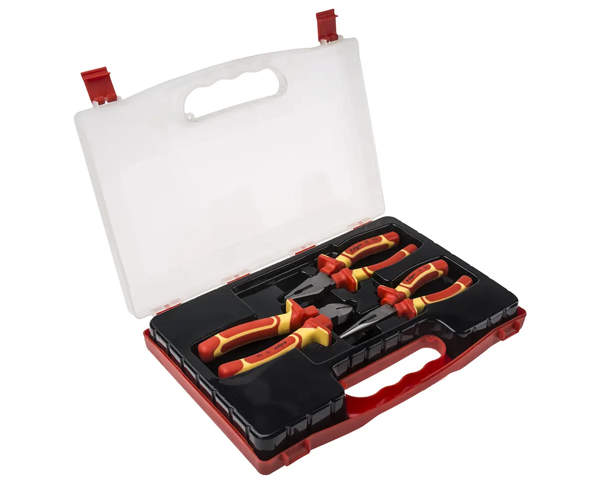 Produktfoto 1 von RS PRO Zangensatz 3 Stk. 250 mm Kombizange, Seitenschneider, Spitzzange