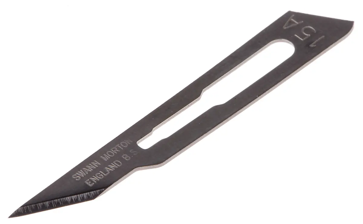 Produktfoto 1 von Swann-Morton Skalpellklinge 15A Skalpell Klinge Kohlenstoffstahl 100-teilig