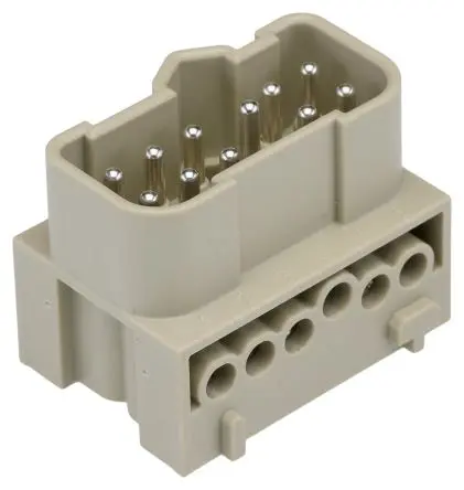 Produktfoto 1 von HARTING 19410 Industrie-Steckverbinder Kontakteinsatz Stecker, 10-polig 16A, Kabel, Steckverbindereinsatz