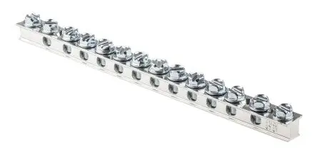 Produktfoto 1 von Panduit Schutzleiterklemme, UGB2/0, 12-polig, 14AWG, 4 AWG Schraubbefestigung, Silber Elektrolytkupfer