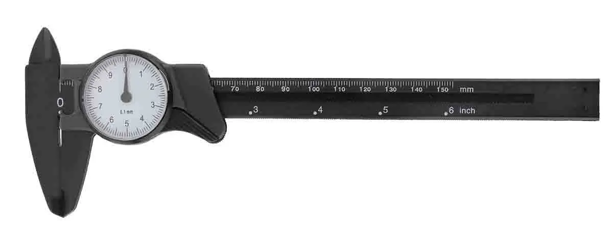 Produktfoto 1 von RS PRO 150 mm Analog Zählscheibe Zoll, Metrisch Messschieber / ±0.4 mm 0.1 mm