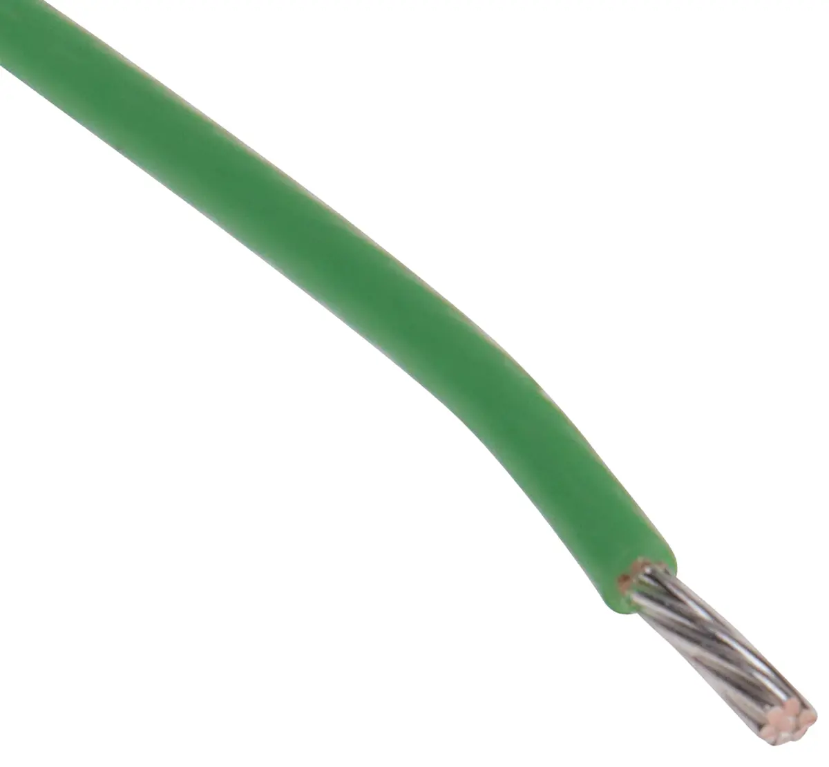 Produktfoto 1 von RS PRO Einzeladerleitung 0,22 mm², 24 AWG 100m Grün PTFE isoliert Ø 0.95mm 7/0,2 mm Litzen