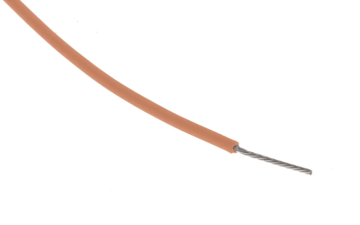Produktfoto 1 von RS PRO Einzeladerleitung 0,34 mm², 22 AWG 100m Orange PTFE isoliert Ø 1.1mm 19/0,15 mm Litzen
