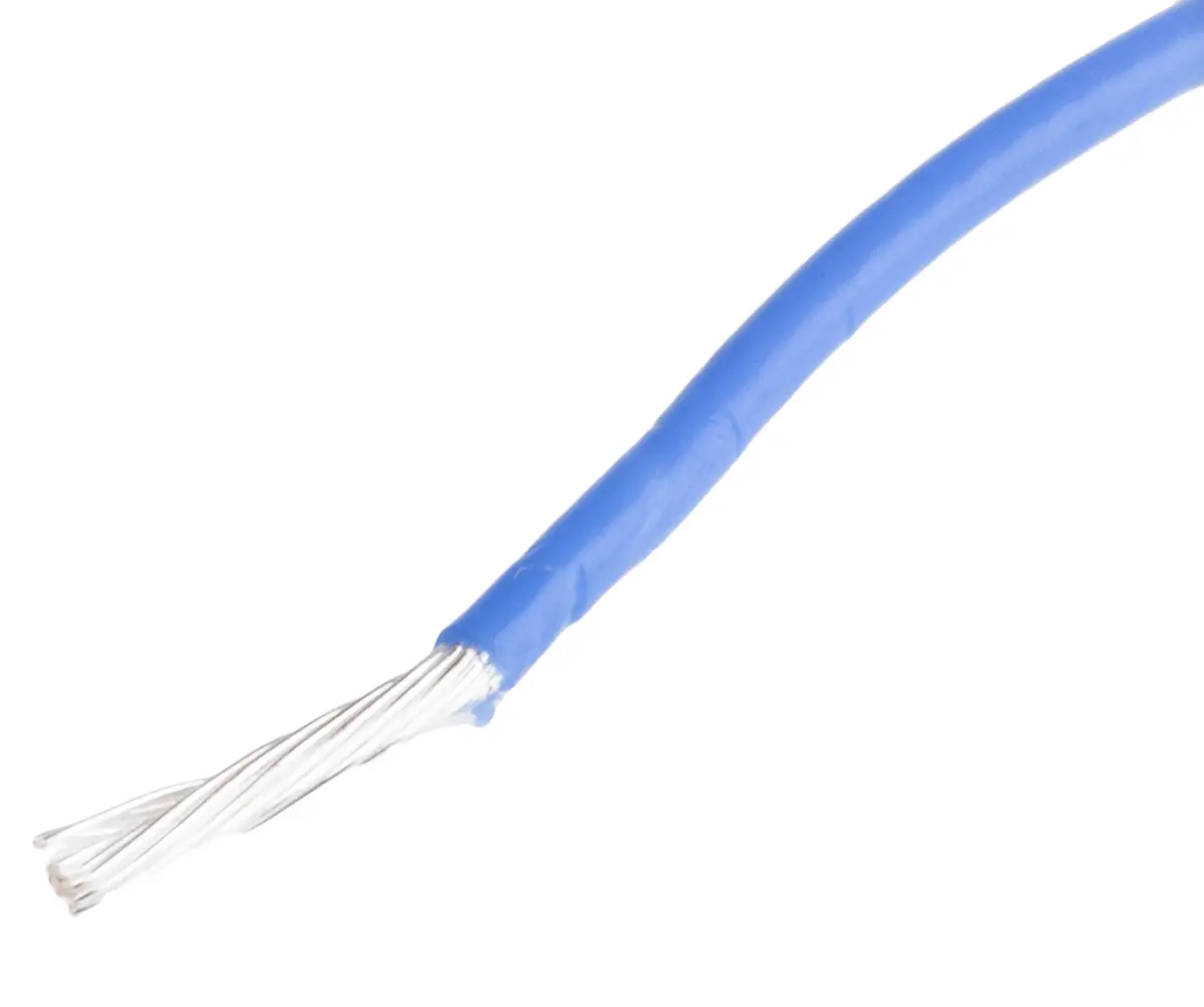 Produktfoto 1 von RS PRO Einzeladerleitung 0,6 mm², 20 AWG 100m Blau PTFE isoliert Ø 1.35mm 19/0,2 mm Litzen
