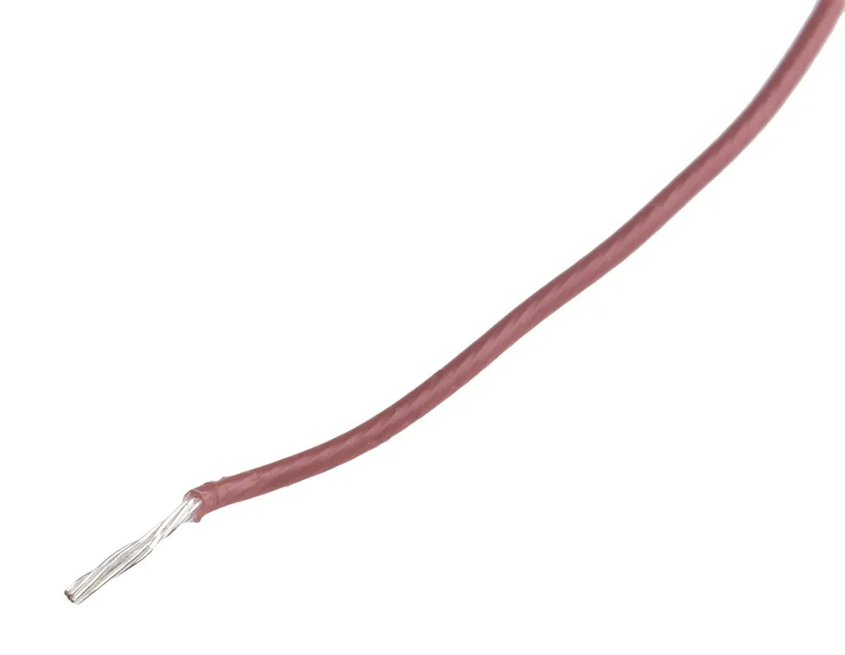 Produktfoto 1 von RS PRO Einzeladerleitung 0,6 mm², 20 AWG 100m Braun PTFE isoliert Ø 1.35mm 19/0,2 mm Litzen