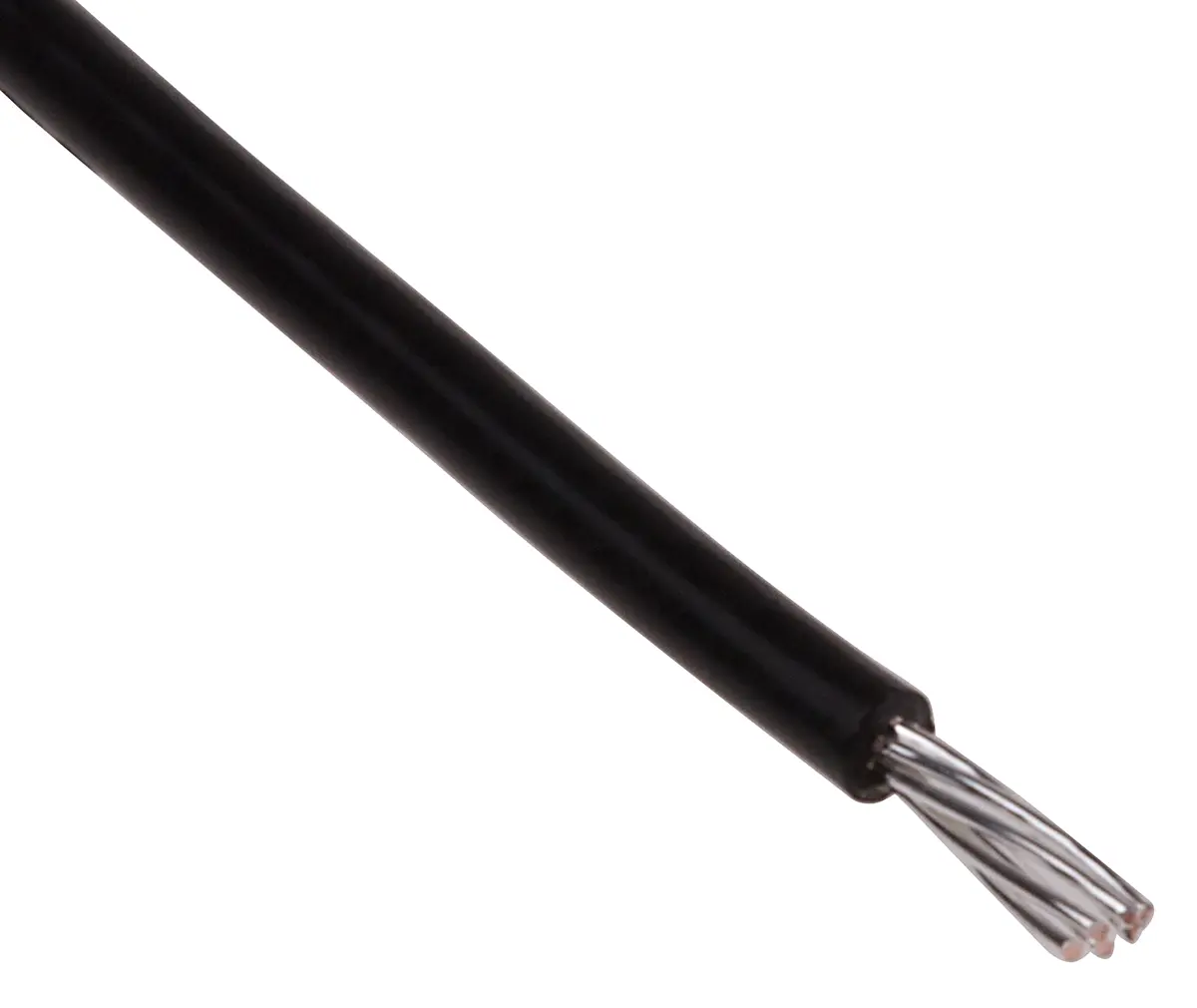 Produktfoto 1 von RS PRO Einzeladerleitung 0,22 mm², 24 AWG 25m Schwarz PTFE isoliert Ø 1.2mm 7/0,2 mm Litzen