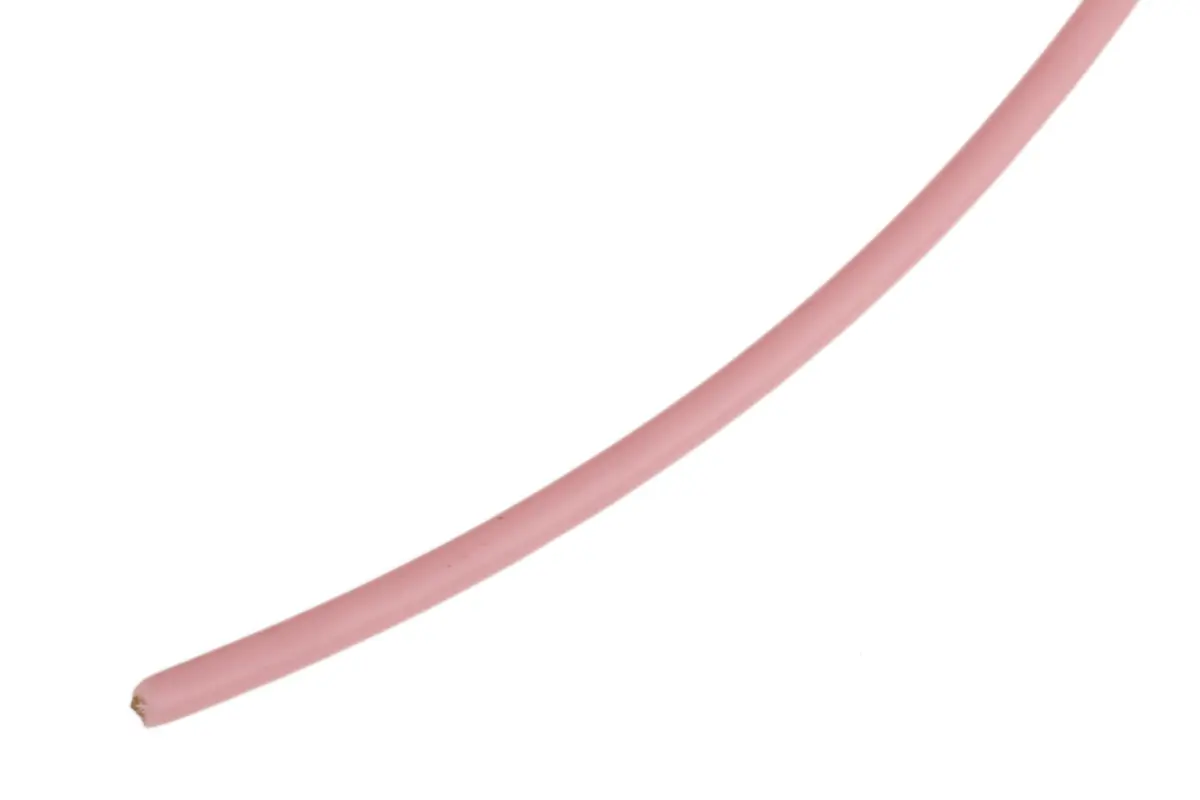 Produktfoto 1 von RS PRO Einzeladerleitung 0,6 mm², 20 AWG 100m Rosa PTFE isoliert Ø 1.6mm 19/0,2 mm Litzen
