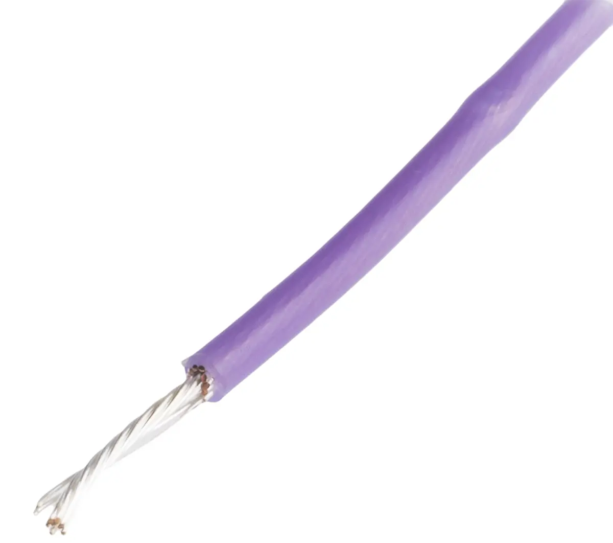 Produktfoto 1 von RS PRO Einzeladerleitung 0,6 mm², 20 AWG 100m Violett PTFE isoliert Ø 1.6mm 19/0,2 mm Litzen