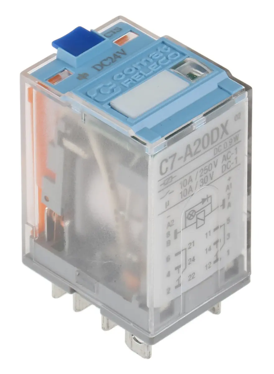 Produktfoto 1 von Turck C7-A20 Leistungsrelais 24V dc Spule 2-poliger Umschalter 10A 594 Ω 1 W