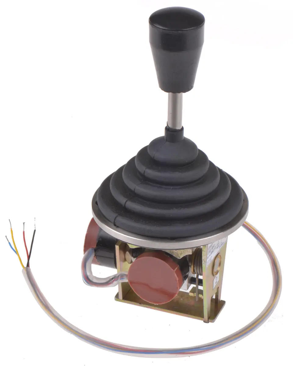 Produktfoto 1 von RS PRO Joysticksteuerung, 2-Achsen Potenziometrisch Dual / 10 mA (Kurzzeitiger Schleiferstrom) Griff Typ Knopf