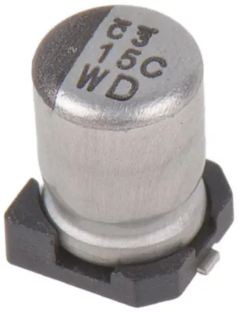 Produktfoto 1 von Nichicon WD Oberfläche Kondensator 15 μF Lot 20 % / 16V dc, Ø 4 mm x 5.8 mm x 5.8 mm, 105 °C