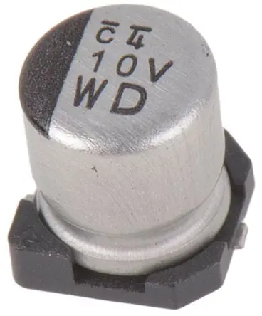 Nichicon WD Oberfläche Kondensator 10 μF Lot 20 % / 35V dc, Ø 5 mm x 5.8 mm x 5.8 mm, 105 °C