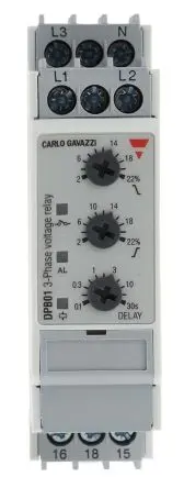 Produktfoto 1 von Carlo Gavazzi DPB01 Überwachungsrelais 3-phasig, 1-poliger Umschalter DIN-Hutschiene