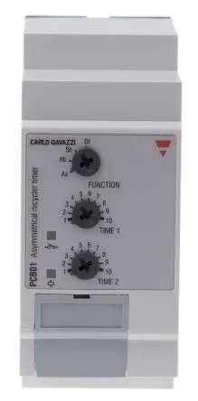 Produktfoto 1 von Carlo Gavazzi PCB01 Zeitrelais 12 to 240 V dc 12V ac, 240 V ac, 0.1 s to 100 h, 2 Kont. Multifunktion, 1-poliger