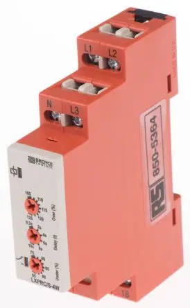 Produktfoto 1 von Broyce Control L Überwachungsrelais 3-phasig, 1-poliger Umschalter DIN-Hutschiene