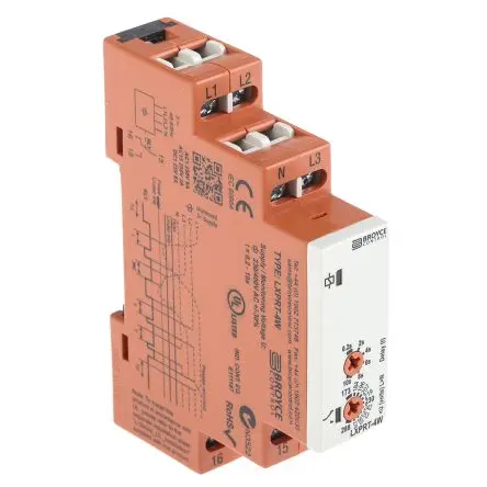Produktfoto 1 von Broyce Control L Überwachungsrelais 3-phasig, 1-poliger Umschalter DIN-Hutschiene