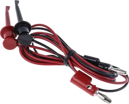 Produktfoto 1 von Fluke Testleitung Set, 1 Paar (rot/schwarz) Messleitungen mit 4-mm-Bananenstecker und Mini-Haken