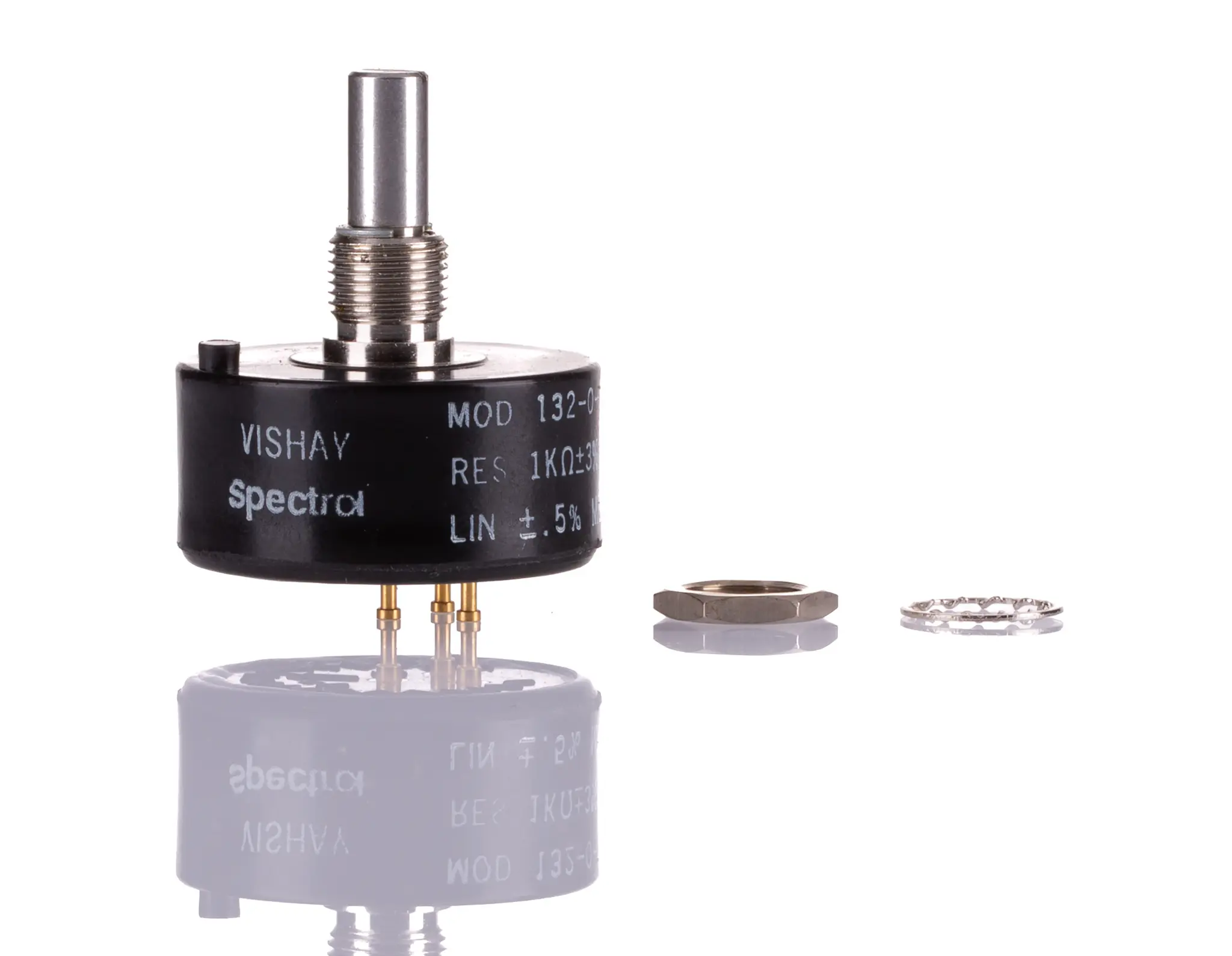 Vishay 132 Buchse Drehen Potenziometer 1 kΩ 3 % / 2.75 W, Schaft-Ø 6.35 mm