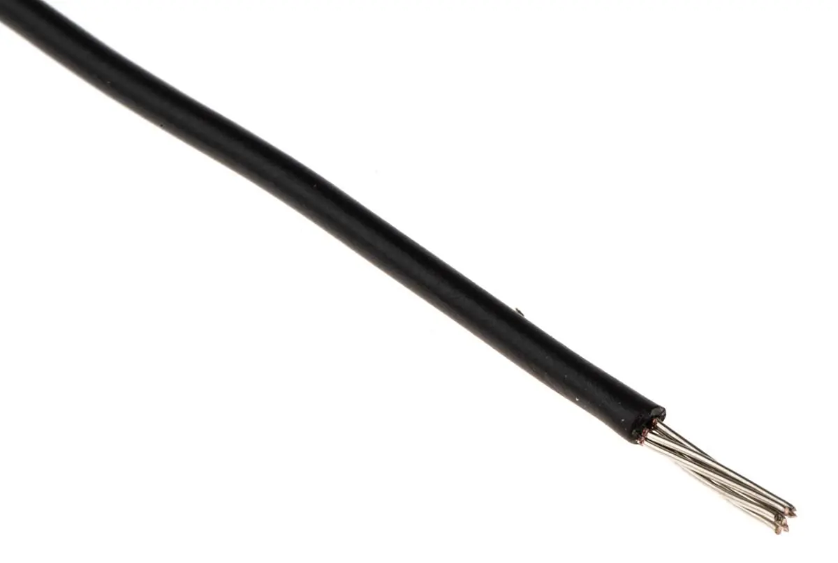 Produktfoto 1 von RS PRO Einzeladerleitung 0,34 mm², 22 AWG 250m Schwarz PVC isoliert Ø 1.45mm 7/0,25 mm Litzen