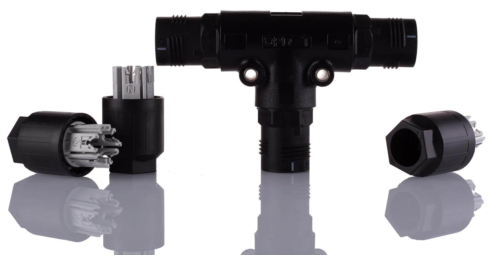 Produktfoto 1 von Phoenix Contact, gewinkelt QPD Rundsteckverbinder Adapter, IP69K, IP68, IP66 Stecker
