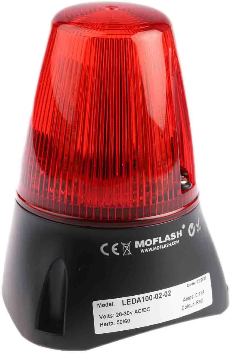 Produktfoto 1 von Moflash LEDA100 LED Blink-Licht Summer-Signalleuchte Rot / 80dB, 20 → 30 V