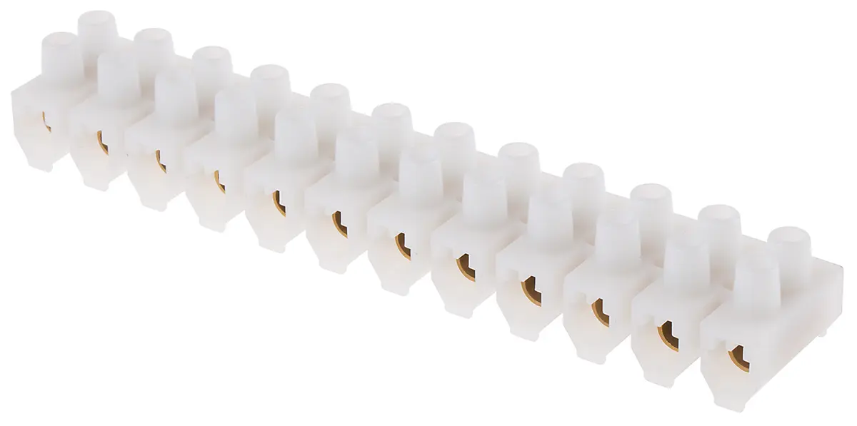 Produktfoto 1 von RS PRO Messing Nylon 6.6 Klemmblock ohne Sicherung 101A transparent 12-polig Schraubbefestigung 4AWG
