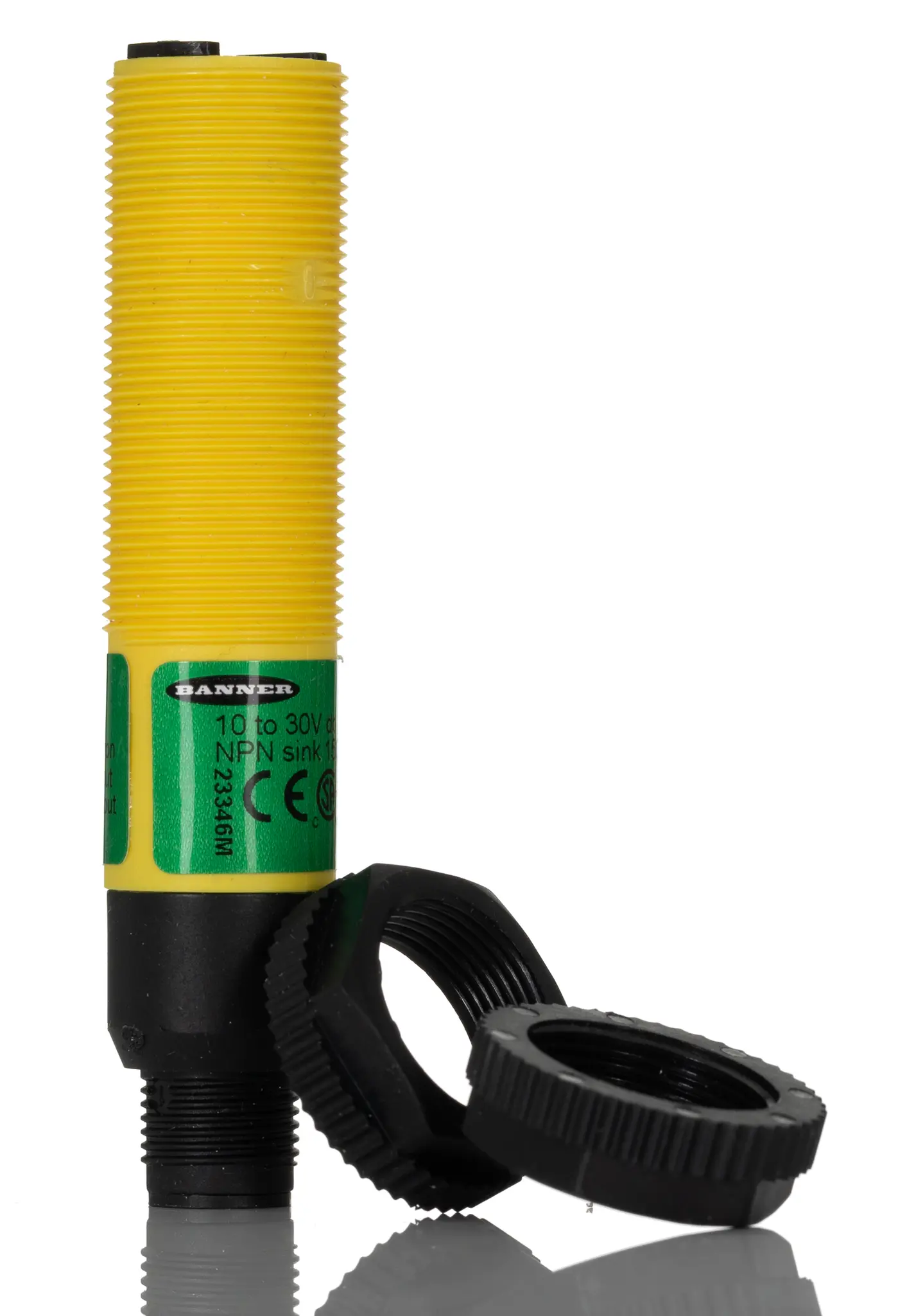 Produktfoto 1 von Banner zylindrisch Optischer Sensor, Diffus, Bereich 100 mm, NPN Ausgang, 4-poliger M12-Steckverbinder