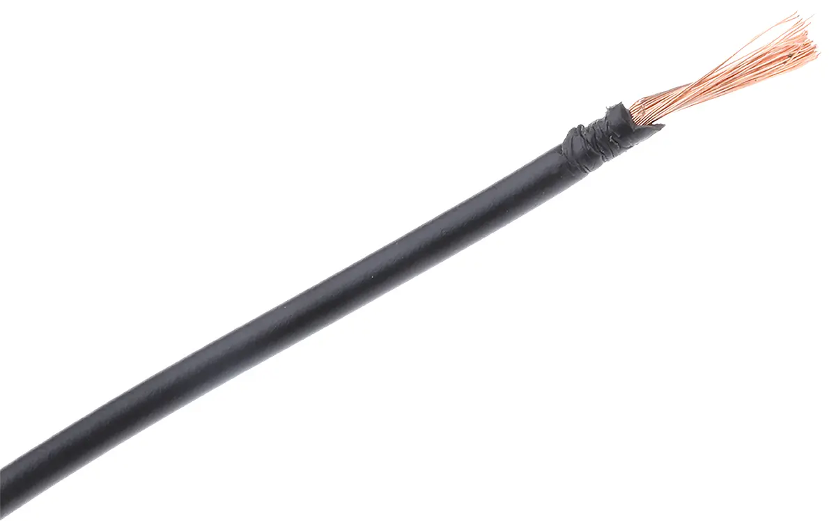 Produktfoto 1 von RS PRO Schaltdraht 0.26 mm², 23 AWG 100 m Schwarz Ø 1.7 mm 3 Litzen Polyvinylchlorid