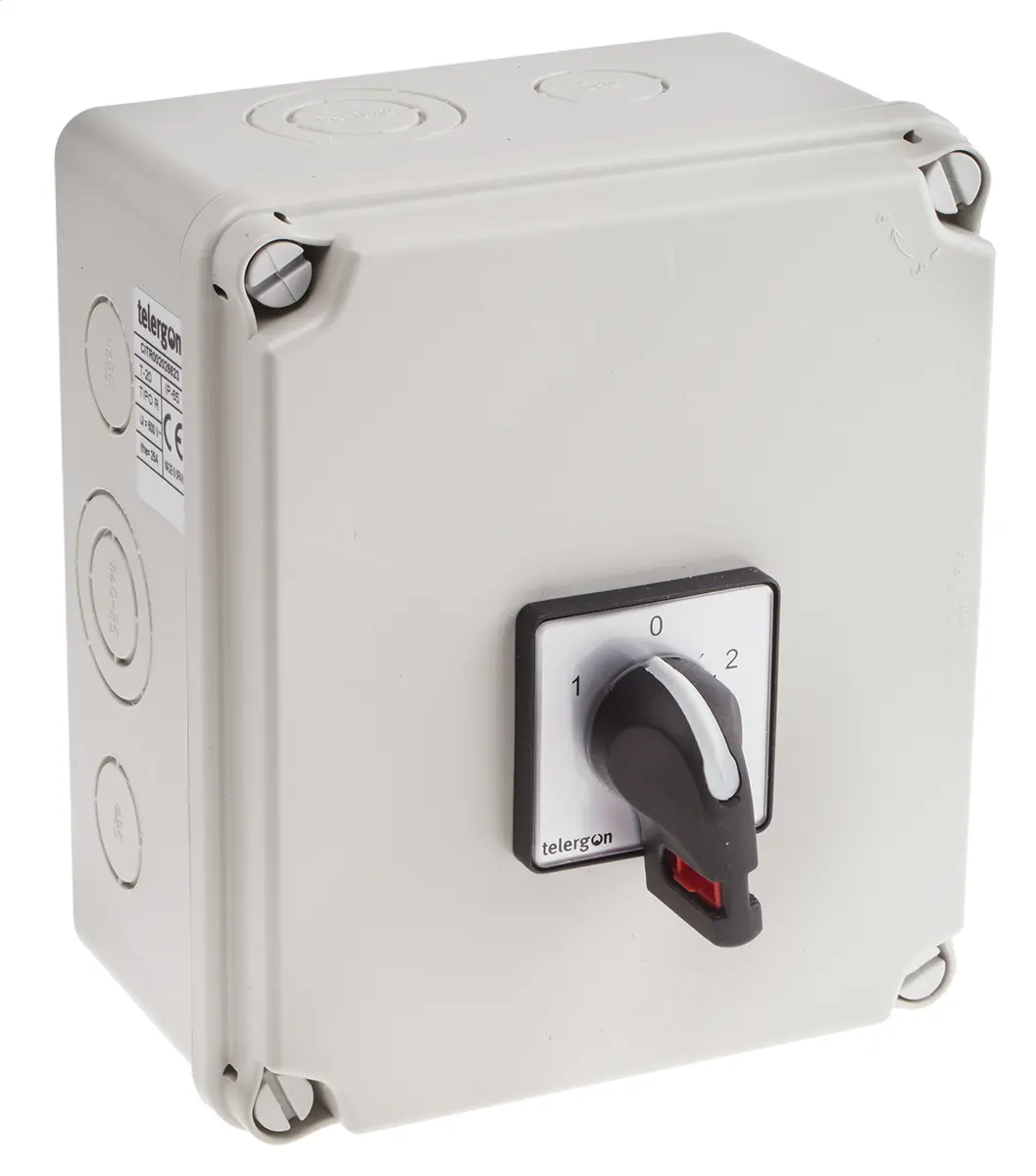 Produktfoto 1 von RS PRO Trennschalter 2P-polig 25A Schwarz IP 65 15kW 500V