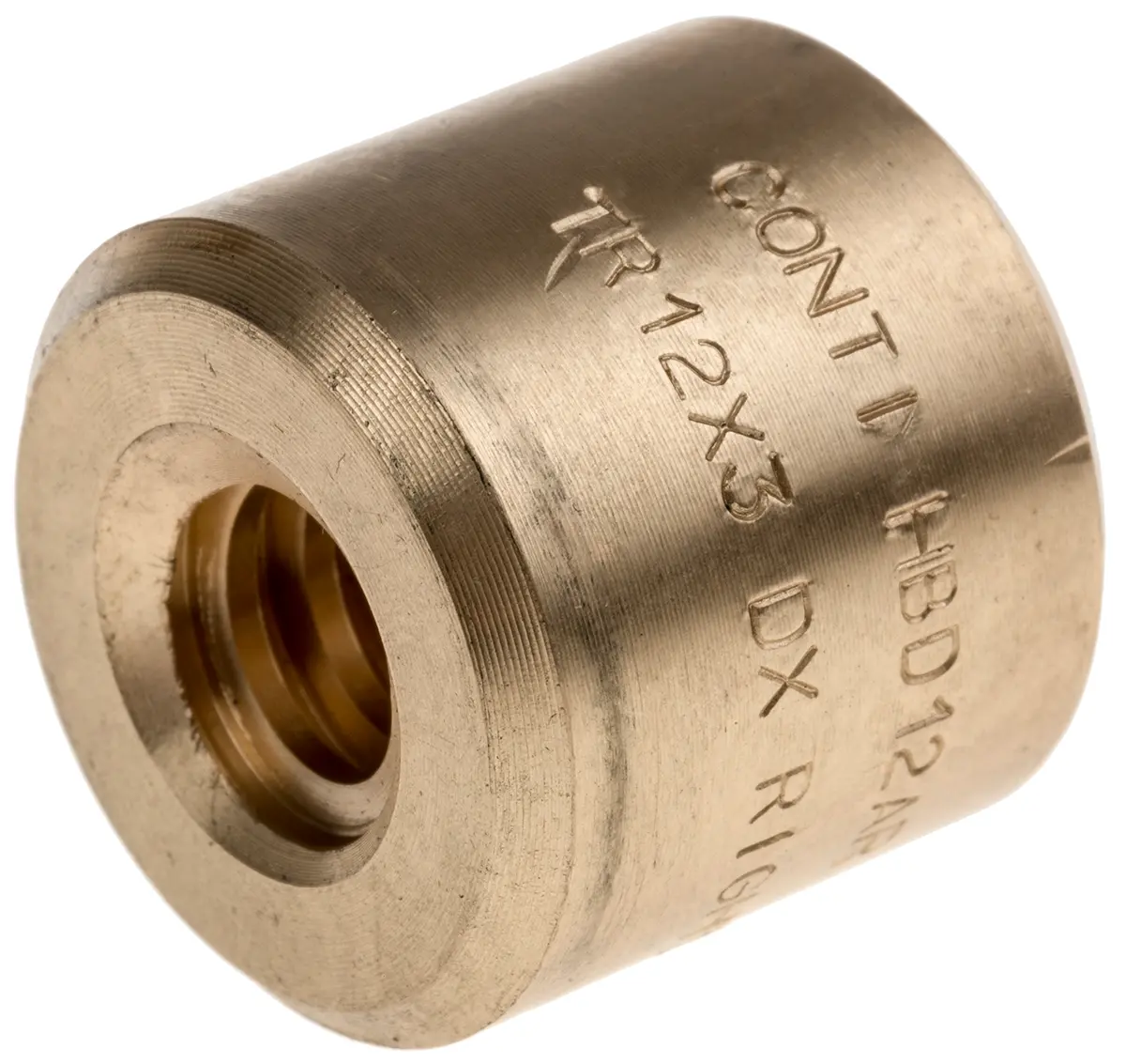 Produktfoto 1 von RS PRO 3 mm Spindelmutter Zylindrisch 12 mm, Außen-Ø: 26 mm Außen-ø , Länge: 24 mm