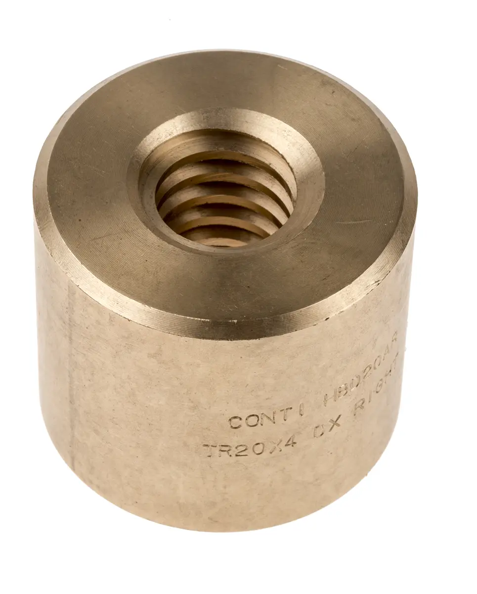 Produktfoto 1 von RS PRO 4 mm Spindelmutter Zylindrisch 20 mm, Außen-Ø: 45 mm Außen-ø , Länge: 40 mm